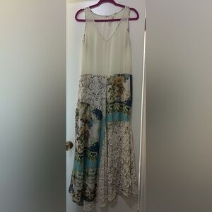 Incredible hippie boho dress by aratta silent journey size L sheer lace crochet